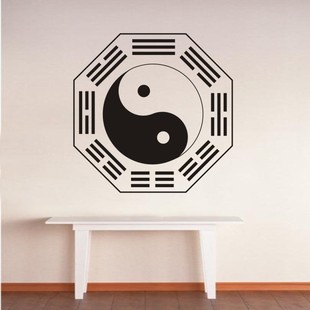 八卦镜阵汽车个性贴纸太极八卦图道教阴阳图五行八卦图车门贴墙贴
