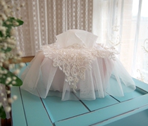 Korean lace box set car fabric relief luxury drawing box cover decorative tissue box cover