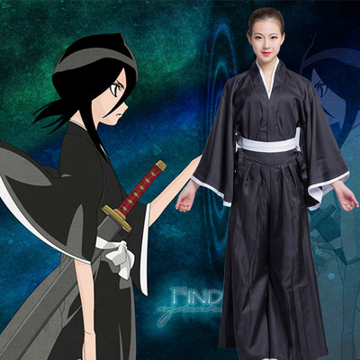 包邮cospaly死神朽木露琪亚死霸装 黑色衣服 cos服女装 厂家直销_不