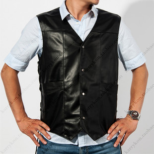 夹克 男款个性 马甲夹克 机车皮 机车服《行尸走肉》弩哥同款 达里尔