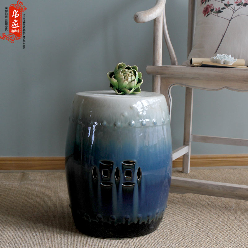 Jingdezhen new Chinese style villa hotel ceramic decoration drum who between example pier sit mound in shoes who toilet who