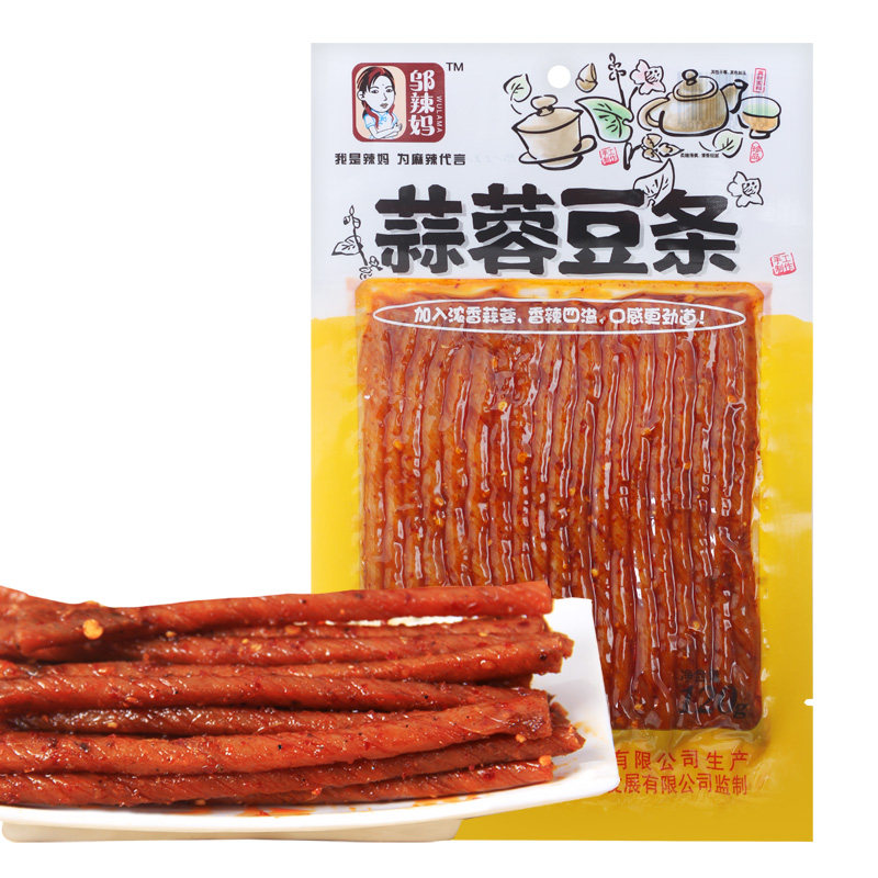 天猫超市邬辣妈120g蒜蓉豆条辣条豆干豆制品麻辣零食小吃