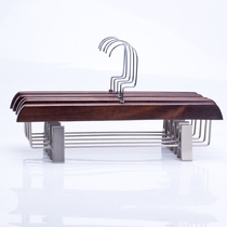 Multi-function retro solid wood with clip pants rack pants clip Household wooden hanging pants hanger telescopic clothing pants skirt clip