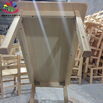Childrens table and chair combination Home kindergarten special baby learning table Six wooden rectangular table Solid wood dining table and chair