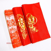 Bride big red Hipa Wedding handkerchief Yong heart red small handkerchief Dragon Phoenix happy word small square towel wedding supplies