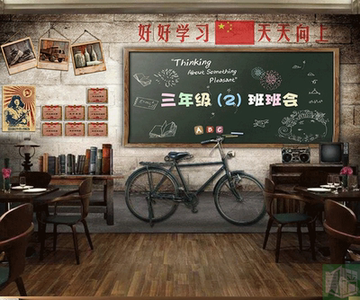 毕业季同学聚会主题壁纸致青春怀旧主题墙纸70年代80年代大型壁画