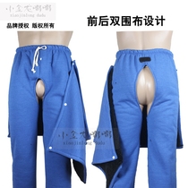 Autumn and winter thickened and velvet bedridden patient care clothes for the elderly incontinence warm crotch pants men and women wheelchair patient cotton pants
