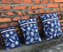 Simple Life Pure Hemp Cotton Fabric Cashier Bag Zipper Closure Classified Finishing Bag Travel Clothing Containing Bag