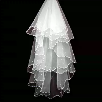 Bride Korean white little pearl veil 1 5 3 m wedding dress accessories super long wedding veil