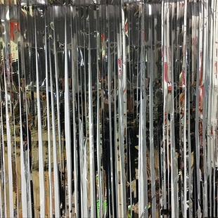 银色亮光雨丝帘拉花彩带绳子婚礼婚房生日派对舞台背景墙装饰门帘