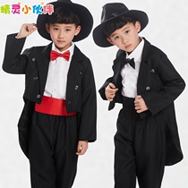 Childrens dress Boy tuxedo suit Spring and autumn flower girl dress Boy magician suit Piano performance suit