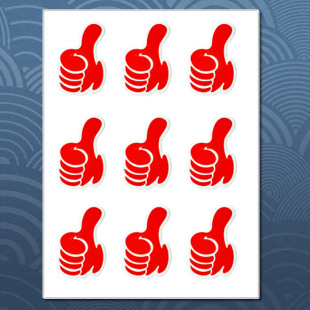 大拇指贴纸 剪刀手我爱你手势 活动加油点赞diy道具材料 装饰标签