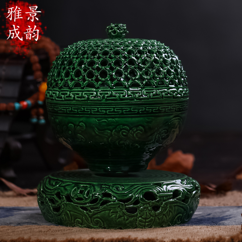 Jingdezhen ceramics large smoked censer sink the present household dish lie sandalwood aloes indoor incense buner base