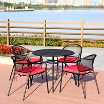 Outdoor Table And Chairs Iron Art Casual Outdoor Balcony Patio Cafe Shop Villa Park Sunumbrella Waterproof Furniture