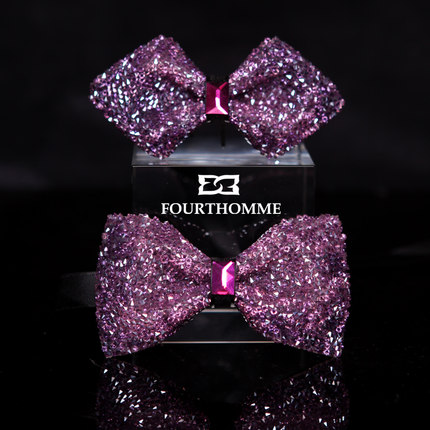 [fourthomme旗舰店领结]FOURTHOMME水钻紫色男领结 月销量6件仅售68元