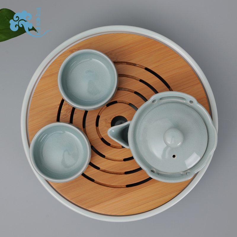 Ceramic tea tray tray was circular dry Taiwan Japanese contracted tea tea tea saucer Taiwan office household pot bearing