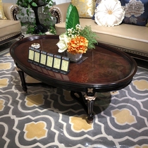 Eurostyle Tea Table Solid Wood Black Sandalwood Tea Table Neoclassical Oval Tea Table Minima Living Room Tea Table Small Family of furniture