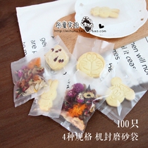Frosted transparent biscuit bag baked cookies handmade snowflake crisp beef rolled toffee egg yolk crisp moon cake flower tea packaging
