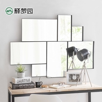 Modern simple entrance wall wall mirror combination makeup mirror living room dining room creative background wall decorative mirror 2035