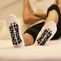 Zimons thin thick letters cotton terry white socks sports deodorant short towel bottom socks mens boat socks