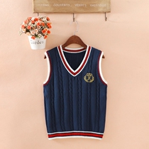  Sweater female inner student autumn and winter knitted vest vest female Korean pullover all-match sweet outer wool waistcoat