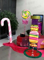 Luminous wave plate sugar Lollipop sculpture Luminous Candy Tree sculpture Wave plate sugar sculpture modeling candy theme