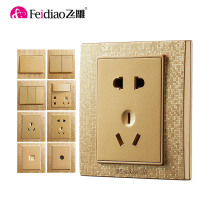 Feidiao household type 86 wall power outlet Multi-choice Phantom gold series set