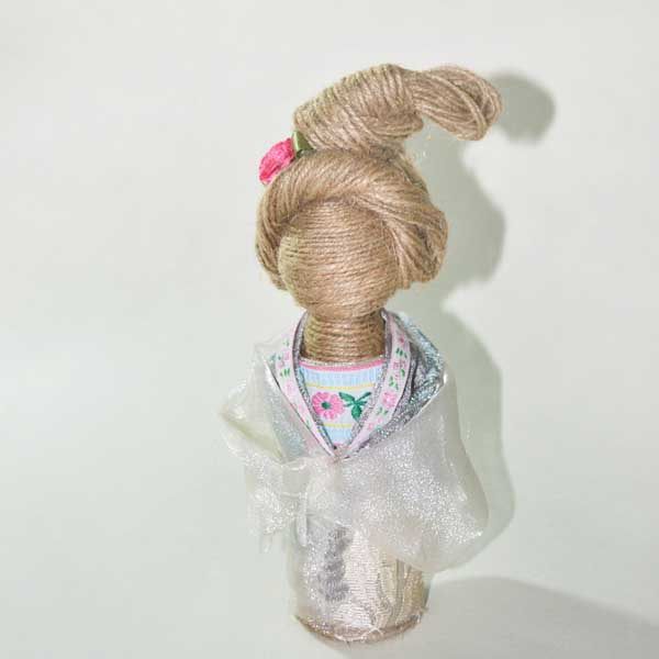 原创公仔创意手工民族摆件欧根沙披肩麻绳娃娃