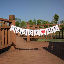 marry me pull flag wedding tail box decoration letter tag string flag banner European proposal props