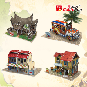 乐立方3D立体拼图 世界风情建筑 纸质拼装别墅