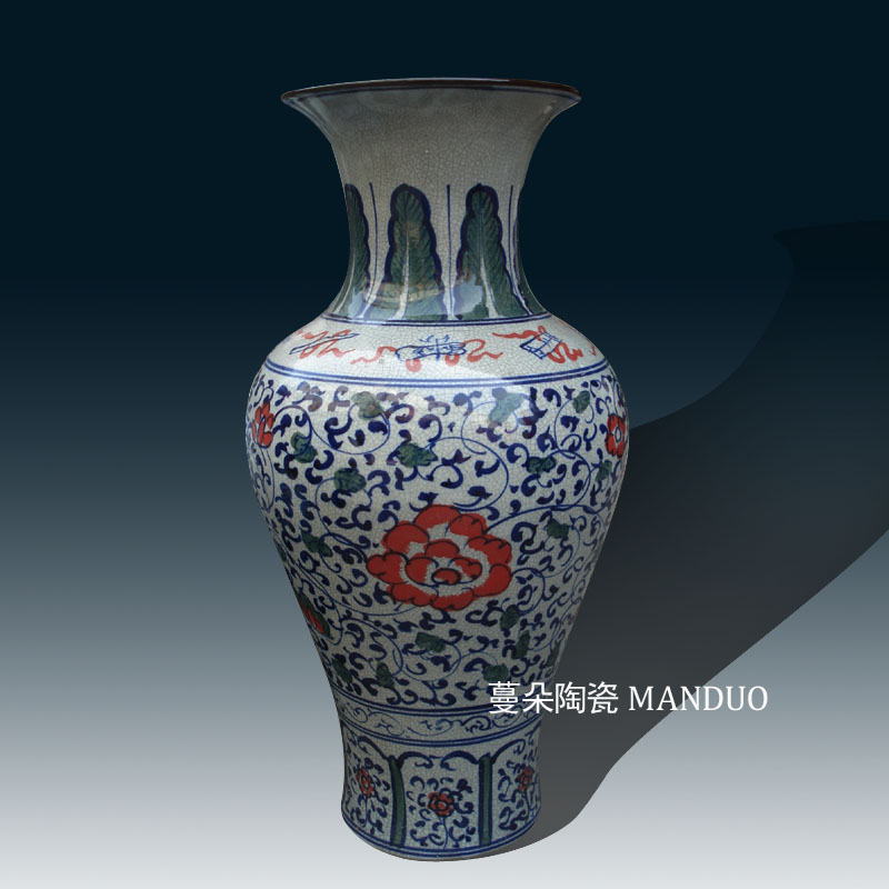 Jingdezhen blue and white porcelain archaize crack porcelain vases Chinese style classical style that occupy the home to decorate display vase