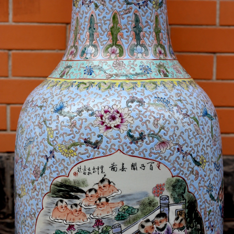 Hand in the spring of the ancient philosophers make jingdezhen ceramic floor big vase sitting room of Chinese style household furnishing articles stores the hall decoration