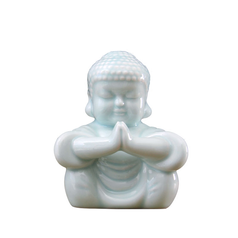 Jingdezhen Chinese manual shadow celadon of Buddha decoration ceramics furnishing articles [making porcelain decoration hand] praise f express little Buddha