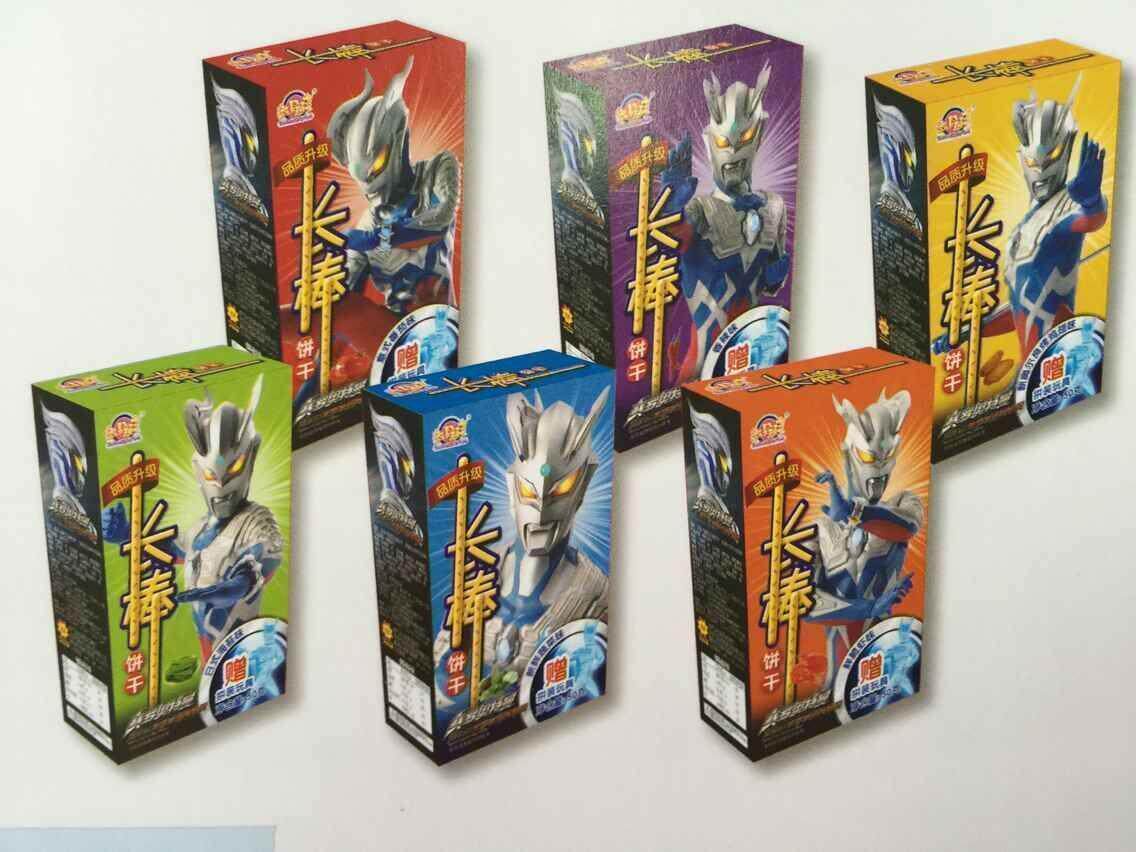 添乐卡通王 奥特曼长棒饼干 50g送玩具儿童卡通食品零食10盒包邮