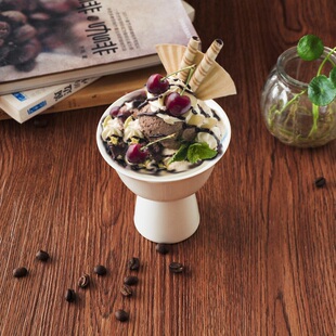 冰激凌 陶瓷高脚雪糕杯布丁杯子创意冰激凌杯 冰激凌碗陶瓷 陶瓷