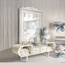 Princess room dresser low cabinet Childrens dressing table full-length mirror Cute decoration table girl dream locker customization