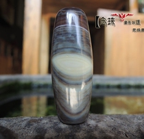 Natural old mine agate Lezi Tianye entangled silk Tianzhu bucket bead pendant bracelet accessories loose bead gray skin yellow eyes