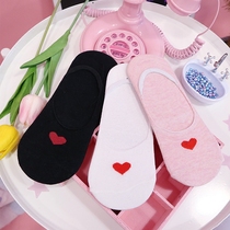 Shallow womens socks summer boat Socks cotton socks low-top cotton socks thin single shoes invisible socks love socks soft girl socks