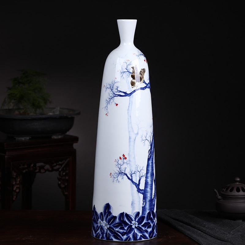 The Master of jingdezhen ceramics hand - made of blue and white porcelain vase of new Chinese style living room TV ark, porch ark, furnishing articles