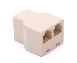 RJ11电话接口一分二 电话三通头 直通头6p4c