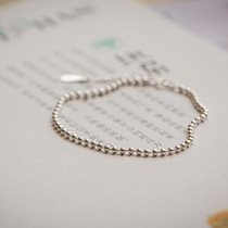 Like water flow years 925 sterling silver simple versatile elegant temperament mini silver bean bracelet or anklet