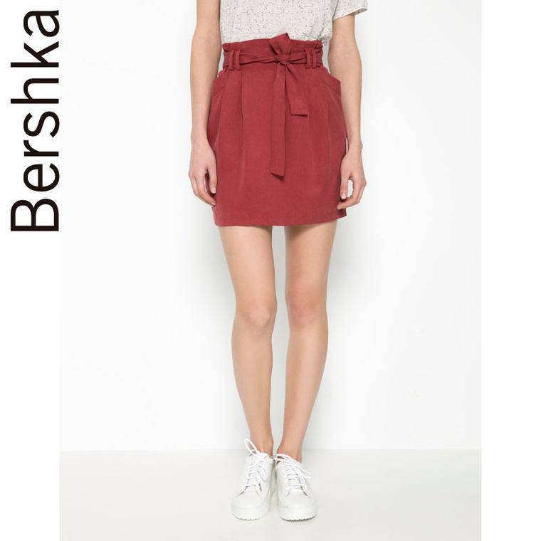 Bershka 女士裙子 带腰带短裙 00620086