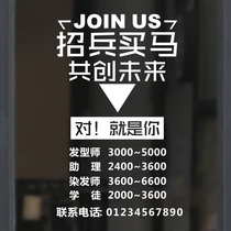 Barber hairdresser hair salon job advertisement stickers beauty manicure clothing shop window glass decorative wall stickers