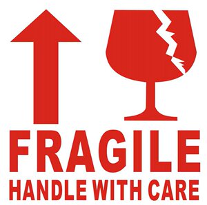 全英文不干胶易碎标签易碎标志小心轻放勿压勿摔贴纸玻璃制品英文