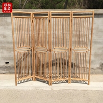 Old elm modern minimalist living room household paint-free solid wood folding screen New Chinese style retro mobile partition entrance