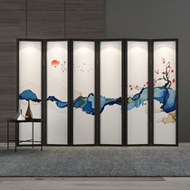 Chinese Abstract Landscape Solid Wood Screen Xuan Guan Partition Folding Screen Office Tea Building Hotel Restaurant Screen Mobile
