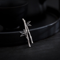 Wind shake bamboo 925 sterling silver bamboo brooch brooch can be made necklace pendant