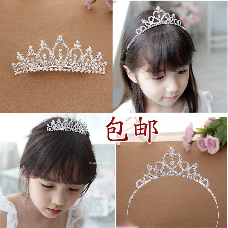 South Korean children's crown headwear princess performance hair adorned girl's baby cute hair hoop gala to host the crown