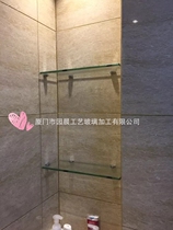 Tempered glass alcove partition corner rack bathroom shower room rack kitchen storage laminate can be customized