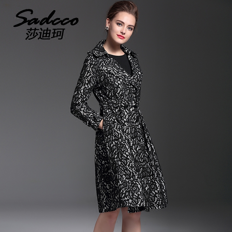 白色蕾丝风衣外套(2)